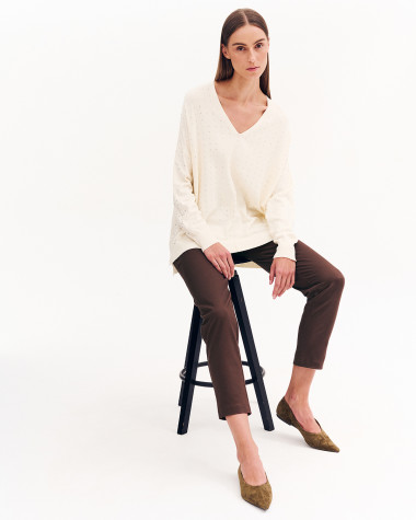 Παντελόνι βαμβακερό σε στενή γραμμή