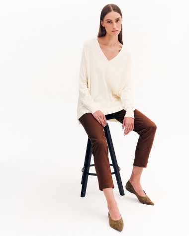 Παντελόνι βαμβακερό σε στενή γραμμή