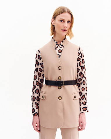 Γιλέκο μακρύ με ζώνη