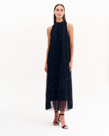 Φόρεμα με τούλι και strass
