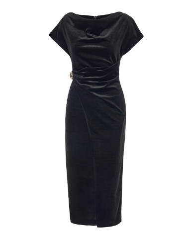 Φόρεμα βελούδο ντραπέ midi