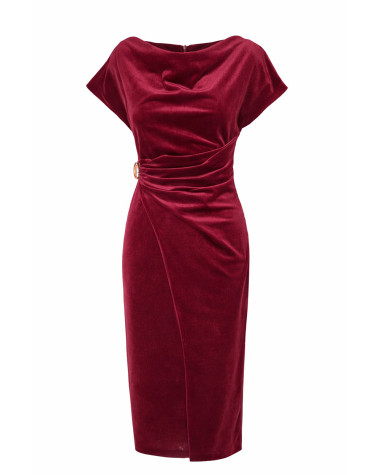 Φόρεμα βελούδο ντραπέ midi
