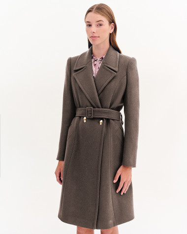 Παλτό σταυρωτό με ζώνη