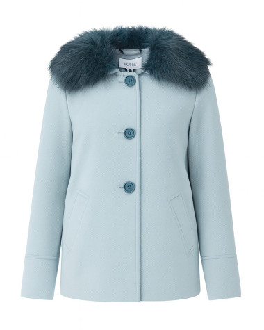 Παλτό κοντό με αποσπώμενη γούνα