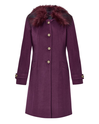 Παλτό μεσάτο με γούνα