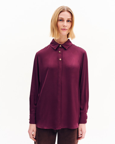 Πουκάμισο satin με χρυσά κουμπιά