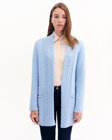 Πλεκτή ζακέτα με τσέπες