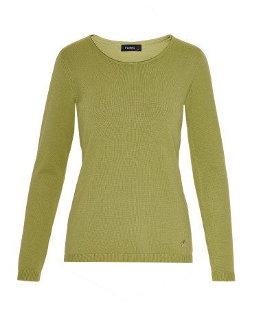 Πλεκτή μπλούζα basic με στρογγυλή λαιμόκοψη