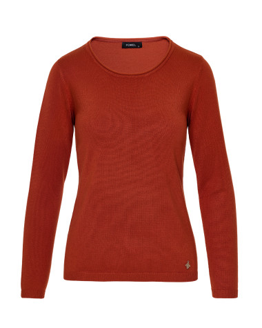 Πλεκτή μπλούζα basic με στρογγυλή λαιμόκοψη