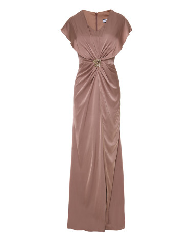 Φόρεμα satin maxi αμπιγιέ