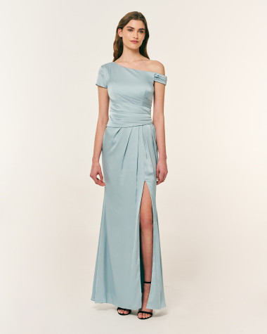 Φόρεμα αμπιγιέ satin maxi