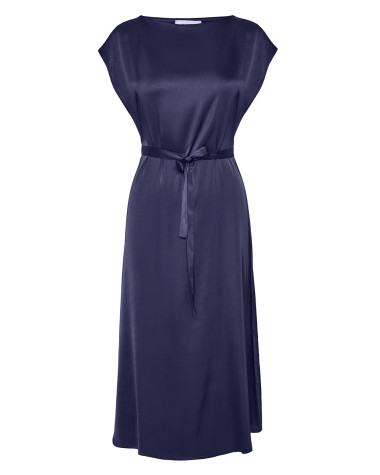 Φόρεμα midi satin με ζώνη