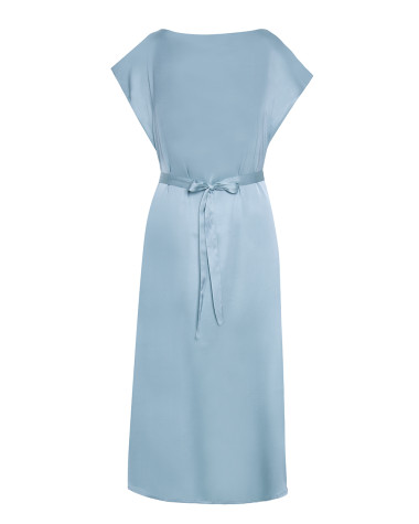Φόρεμα midi satin με ζώνη
