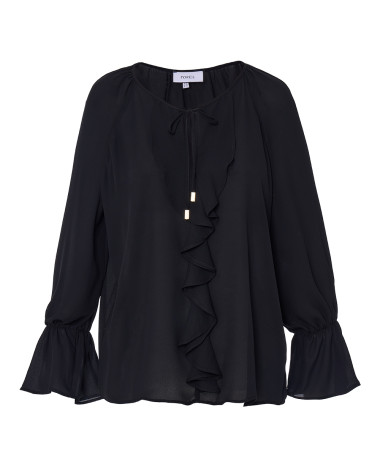 Μπλούζα με δέσιμο και βολάν