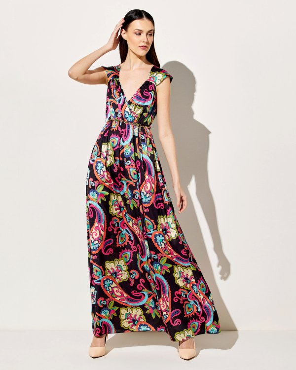 Φόρεμα με πολύχρωμα λαχούρια