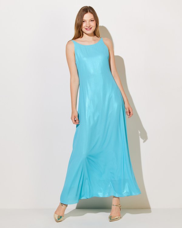 Φόρεμα αμάνικο maxi με αλυσίδες