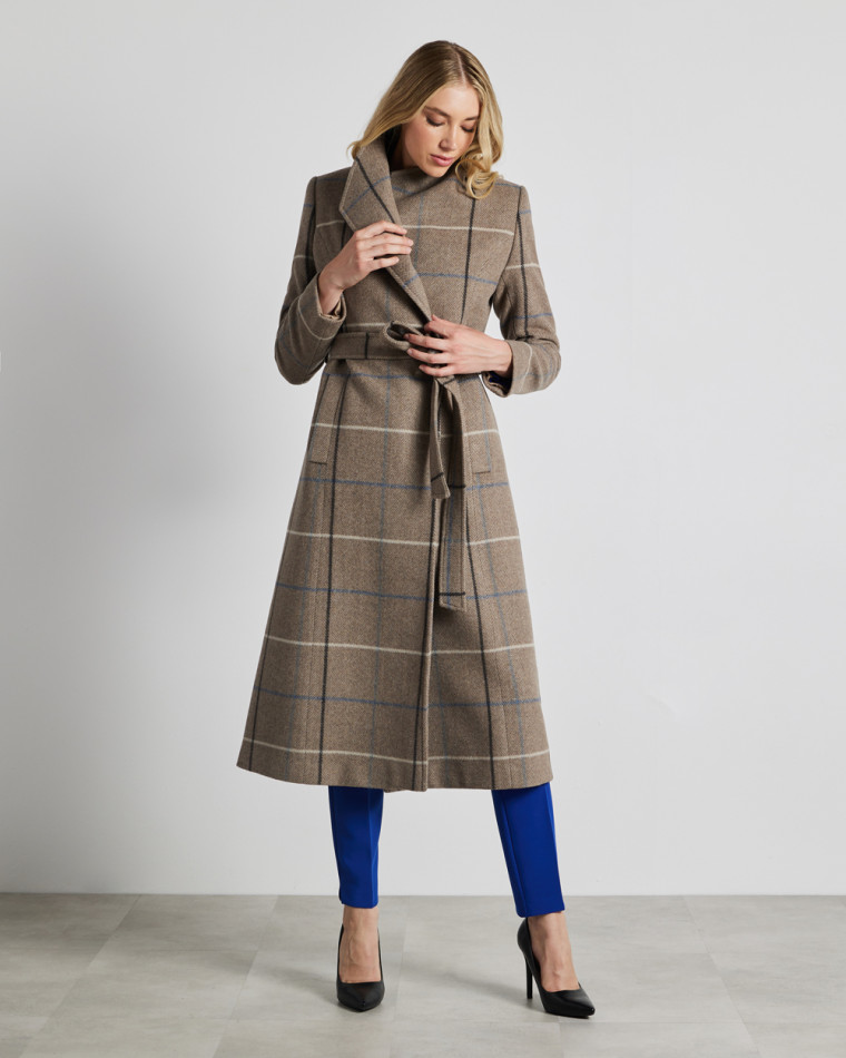 Παλτό καρό wool blend