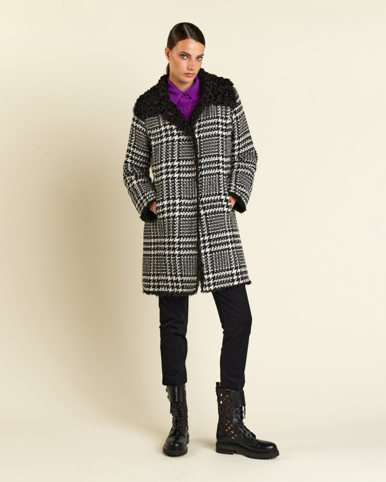Ημίπαλτο καρό wool blend