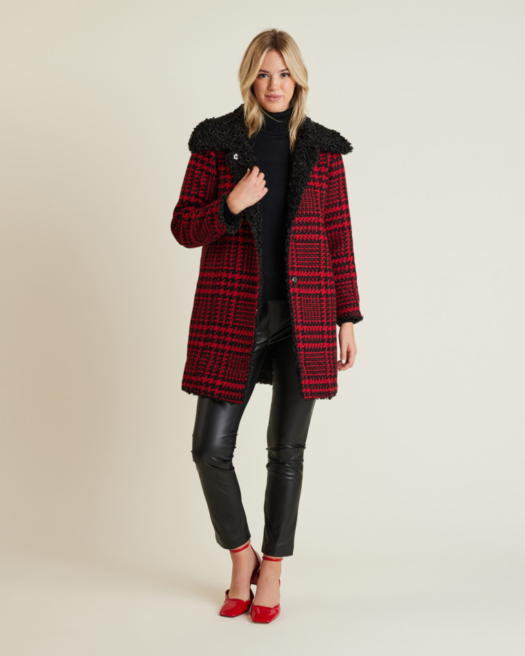 Ημίπαλτο καρό wool blend