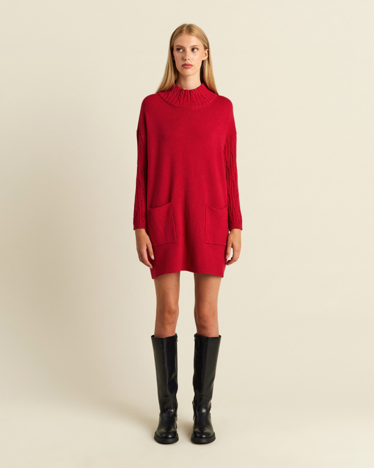 Πλεκτή μπλούζα oversized με τσέπες