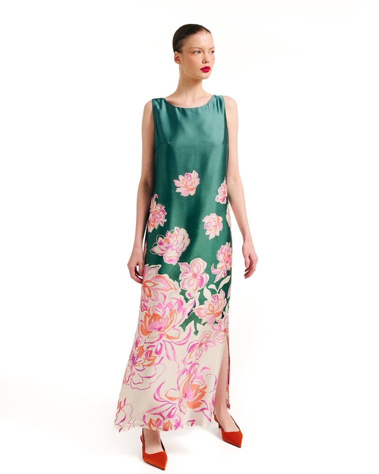 Φόρεμα floral satin maxi