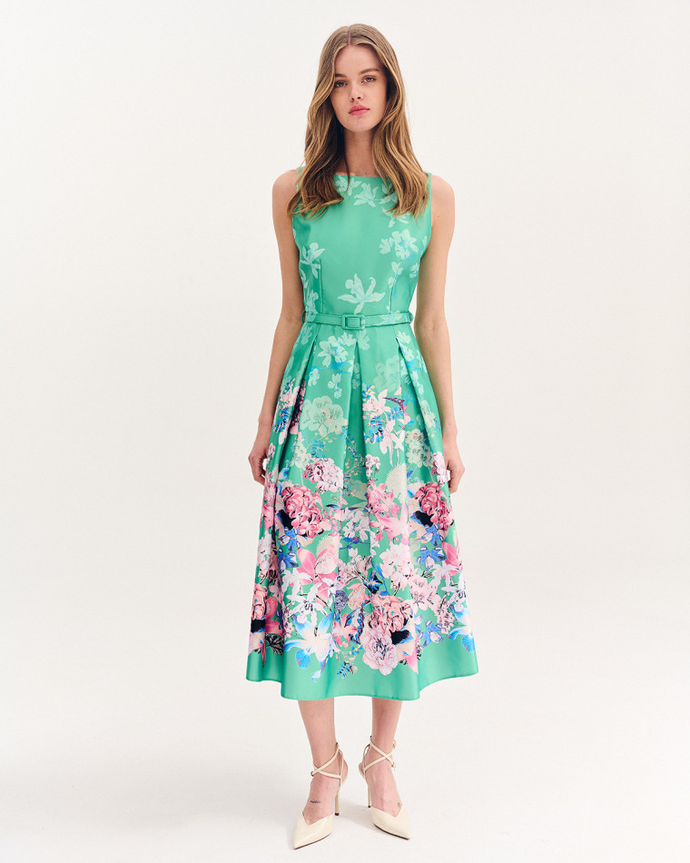 Φόρεμα satin floral midi