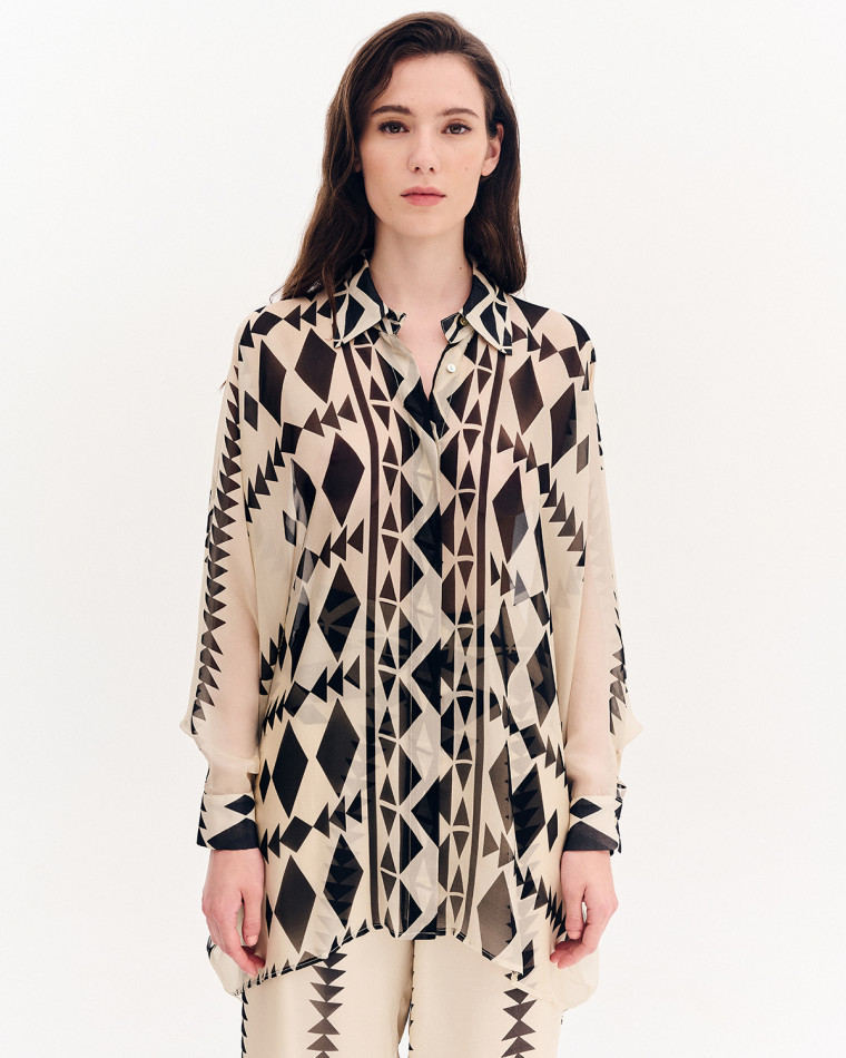Πουκάμισο oversize με γεωμετρικά σχέδια