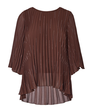 Μπλούζα πλισέ με strass