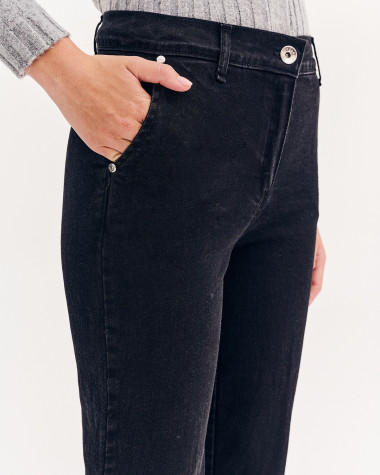 Παντελόνι τζιν κοντό με ρεβέρ