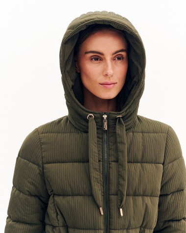 Μπουφάν με κουκούλα και ζώνη