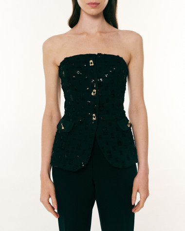 Τοπ strapless αμπιγιέ με παγιέτες