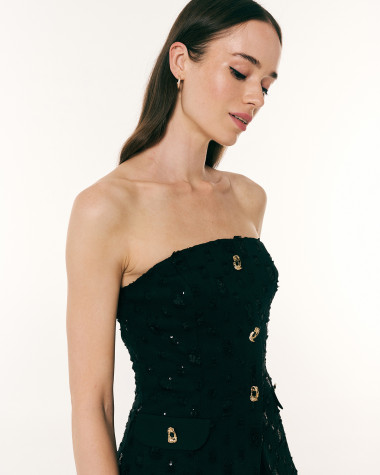 Τοπ strapless αμπιγιέ με παγιέτες